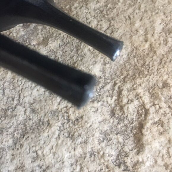 JIMMY CHOO Y2K Black Leather Bow Butterfly Cutouts Heels Pumps Shoes 37.5/7 - Picture 9 of 14